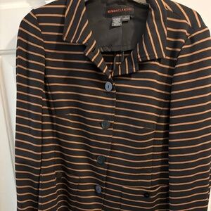 Nina McLemore Black & Gold Striped Jacket Size 8